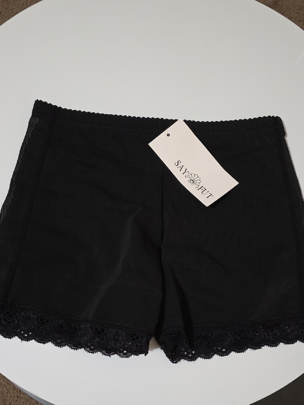 Black Lace Trim Shapewear Shorts